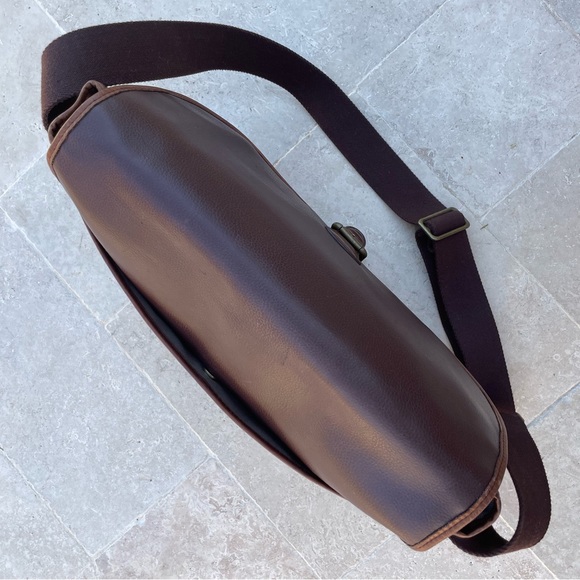 VTG Buxton 💼 Leather Flap Clip Laptop/Briefcase/Messenger Bag in 2-Tone Brown - Picture 7 of 15